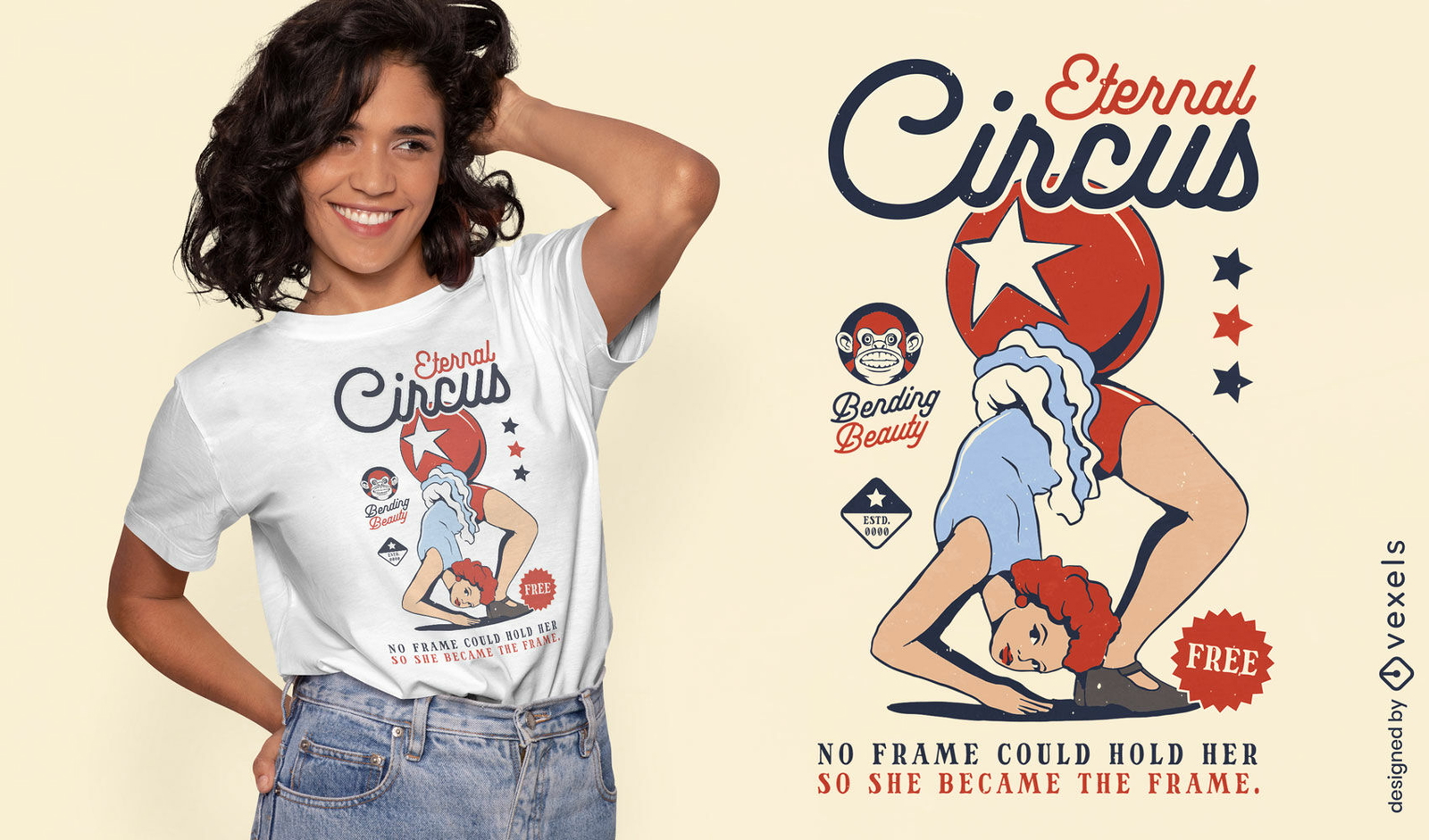 Diseño de camiseta de contorsionista de circo	