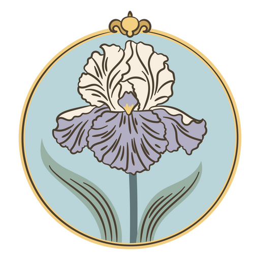 Ilustración floral estilizada con un elegante diseño de detalles. Diseño PNG