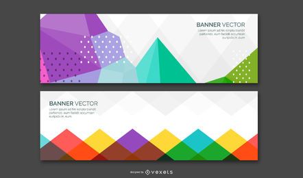 Conjunto de vectores de banner abstracto