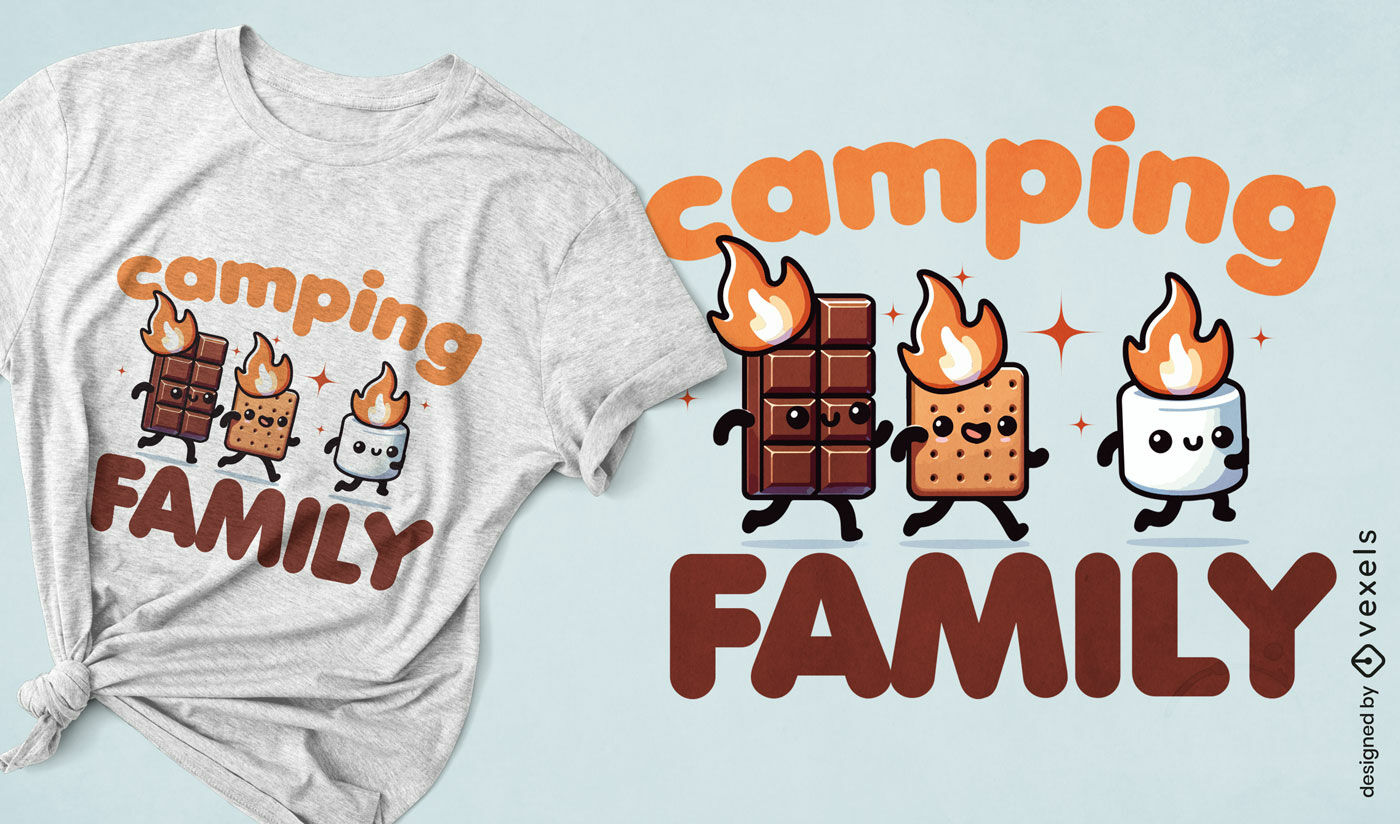 Design de camisetas para acampamento e família