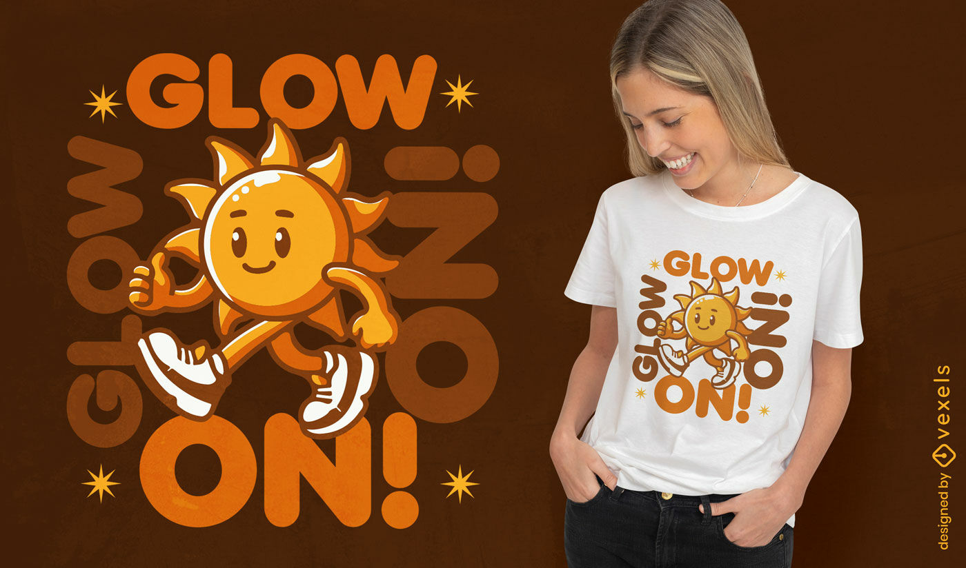 Solarenergie-Cartoon-Sonnen-T-Shirt-Design