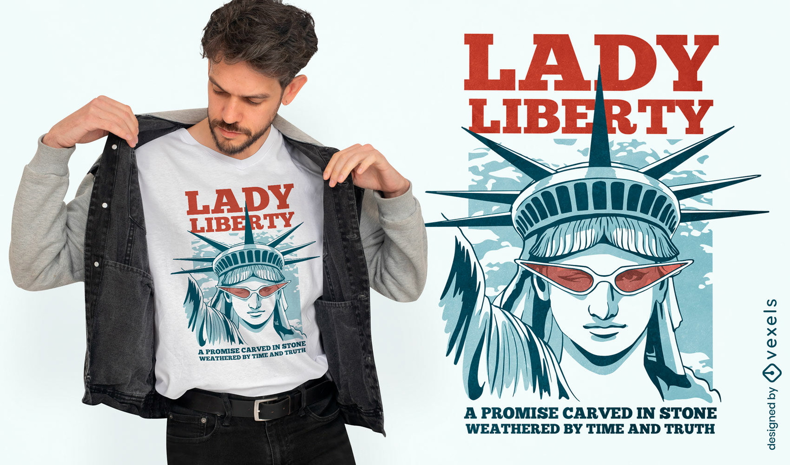Lady liberty t-shirt design