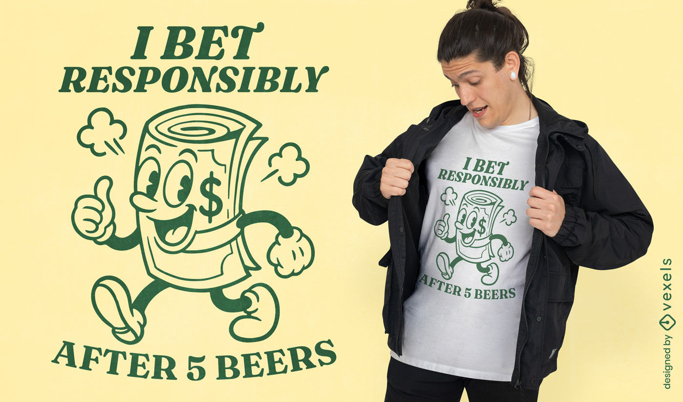 Design de camiseta engraçada com citação sobre apostas em dinheiro