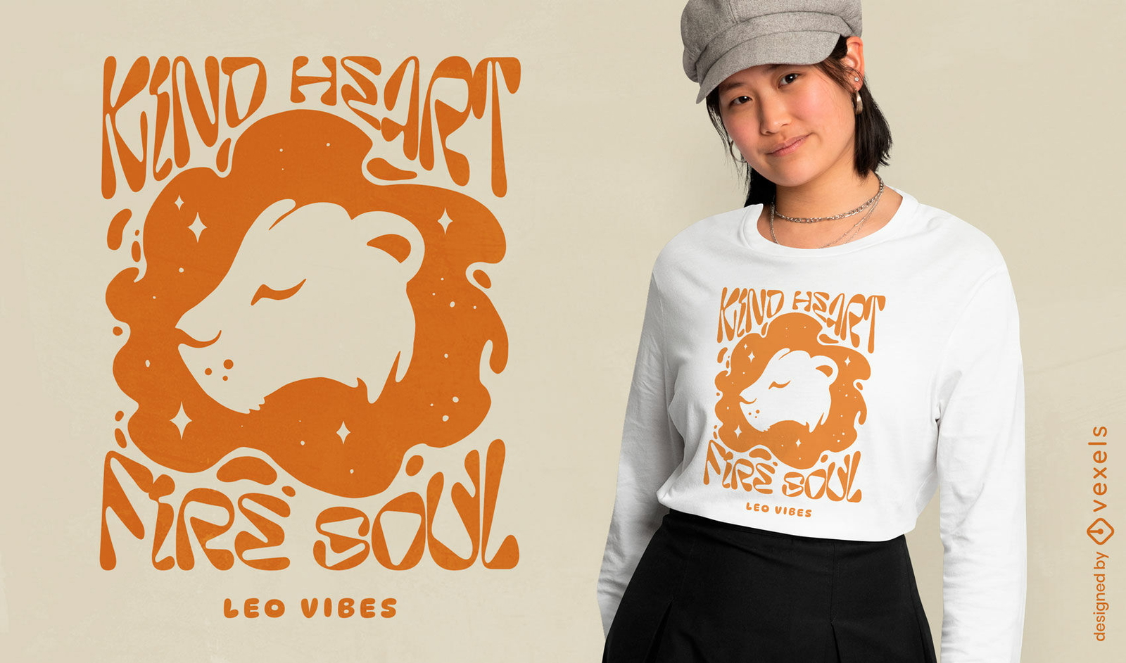 Design de camiseta com tema de meditação do signo de Leão