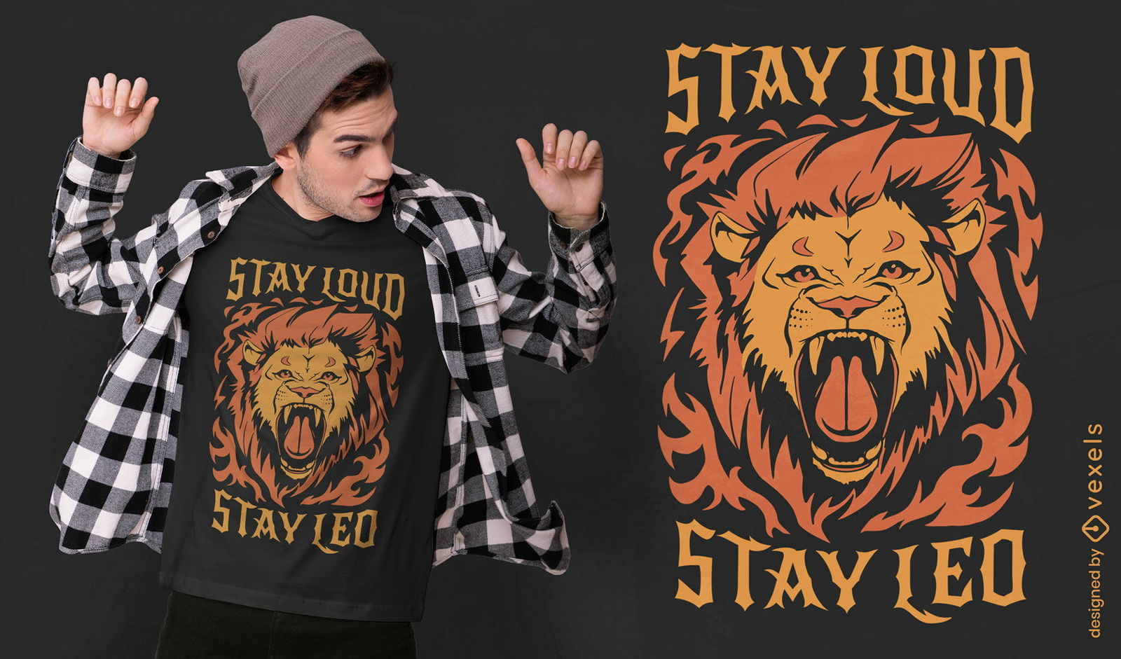 Diseño de camiseta Stay Loud Stay Leo