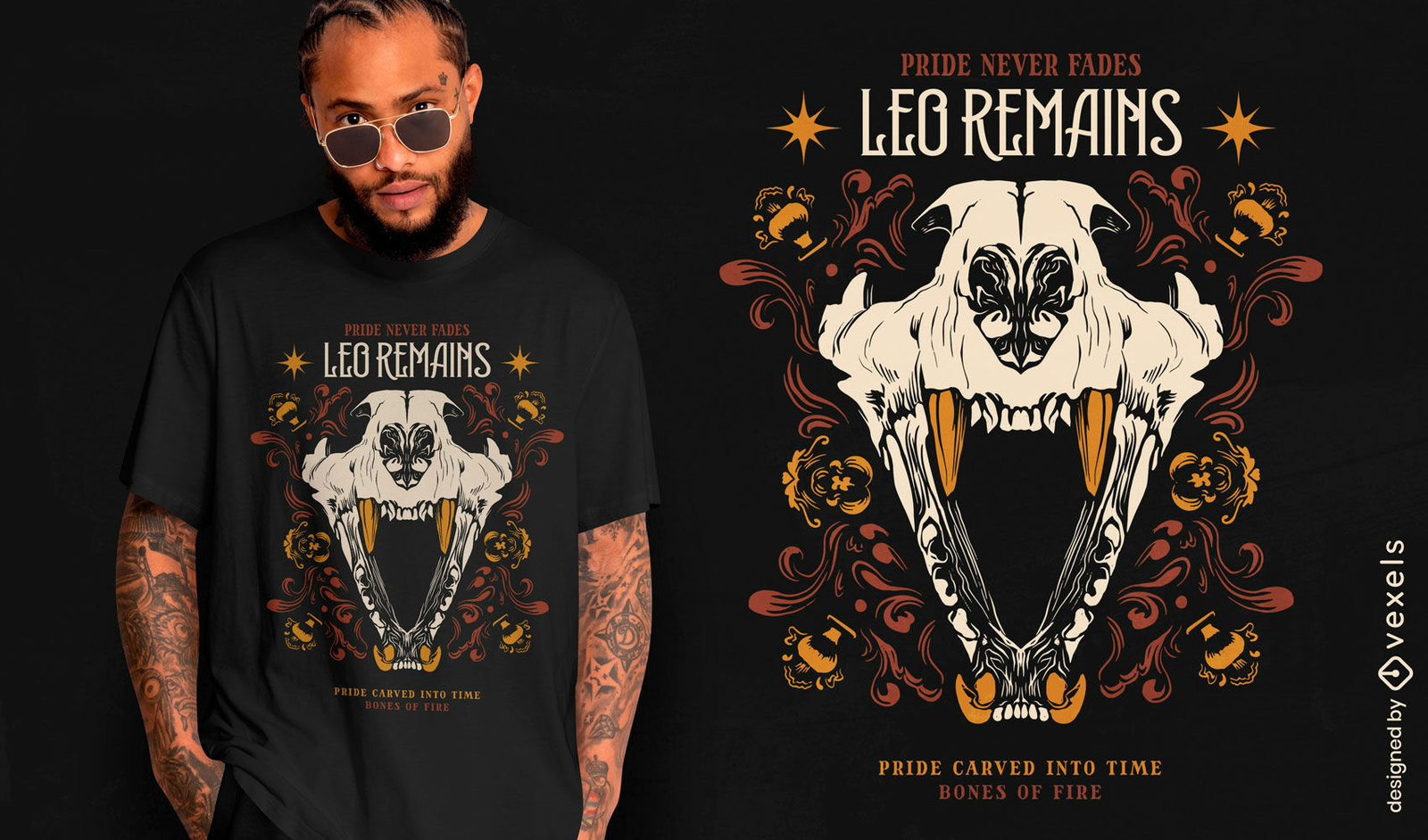 Design de camiseta Leo permanece