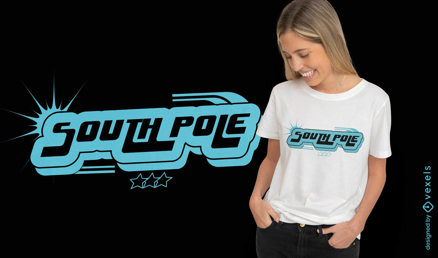 Diseño de camiseta del Polo Sur inspirado en el Y2K