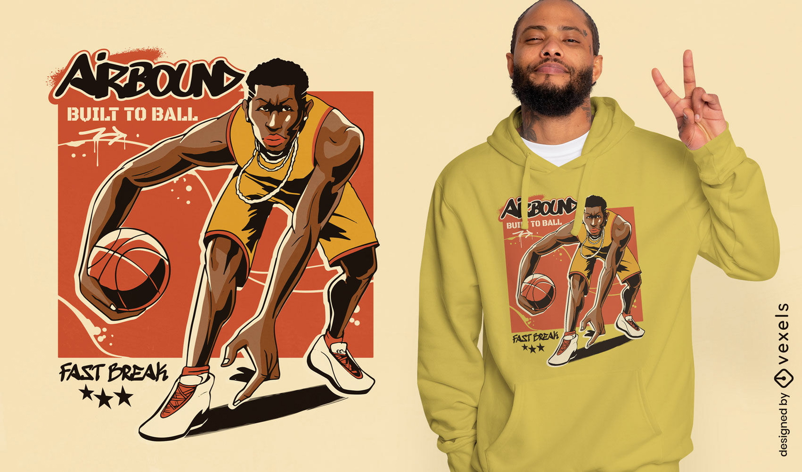 Design de camiseta de basquete Airbound Break