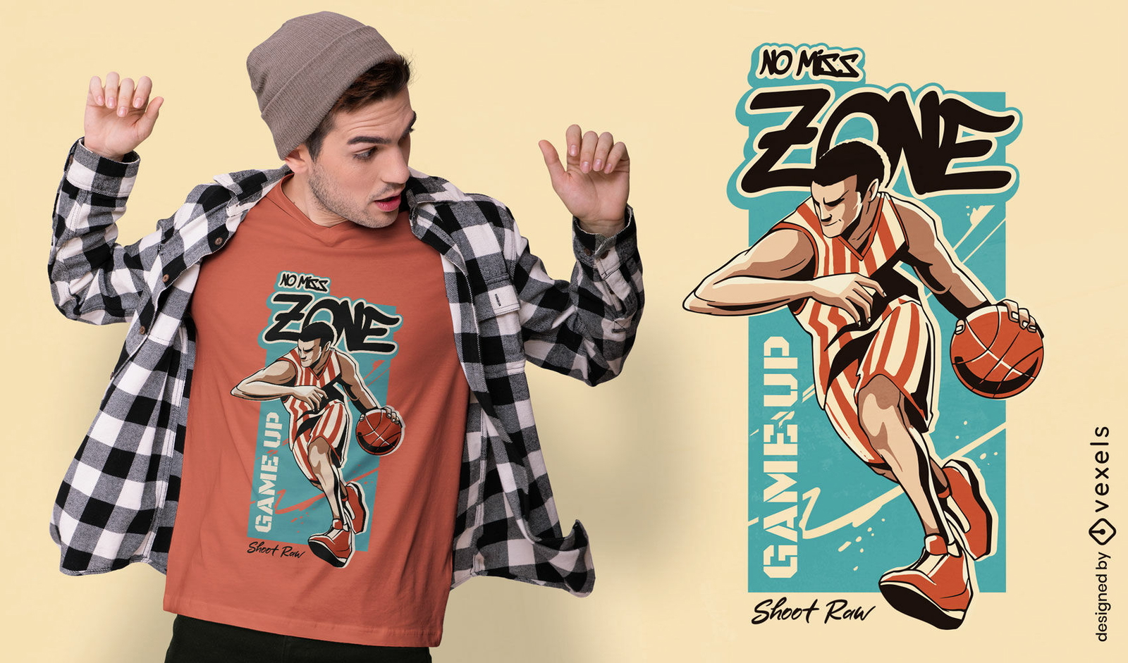 Graffiti basketball shooting t-shirt design