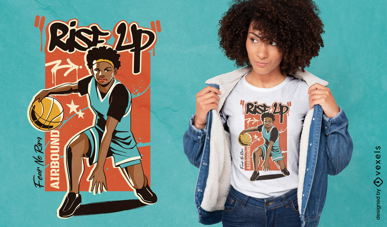 Stärkendes Basketball-T-Shirt-Design