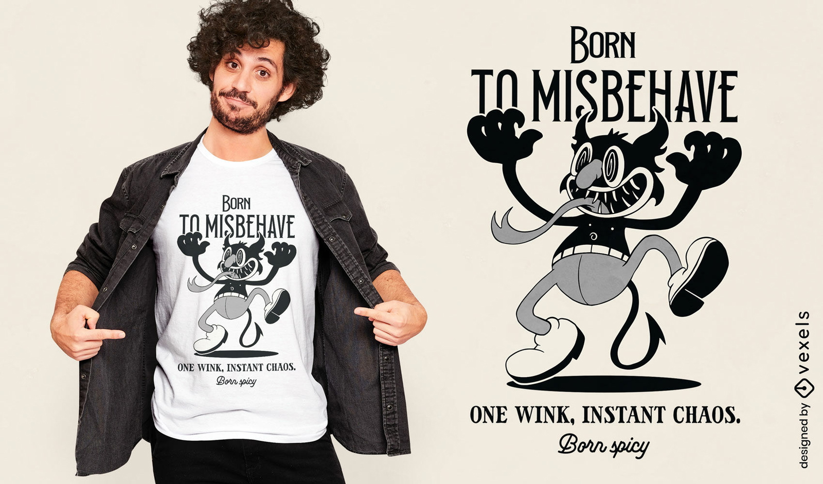 Design de camiseta de Halloween com demônio retrô