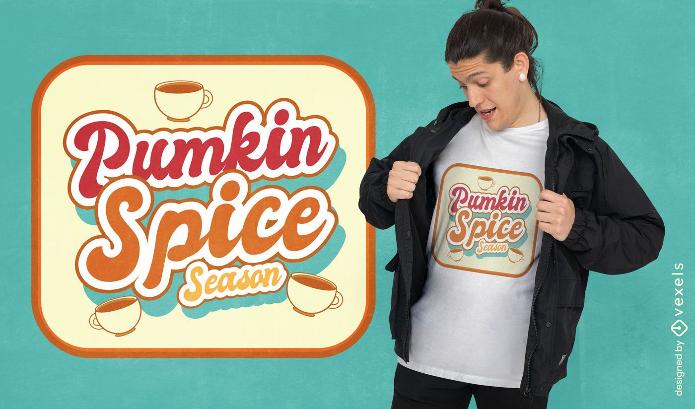 Diseño de camiseta con café de temporada de especias de calabaza