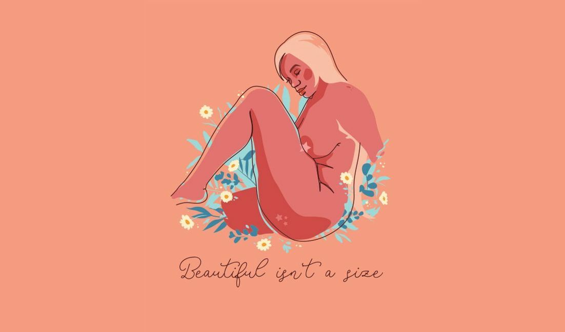 Empowering body positivity illustration t-shirt design template