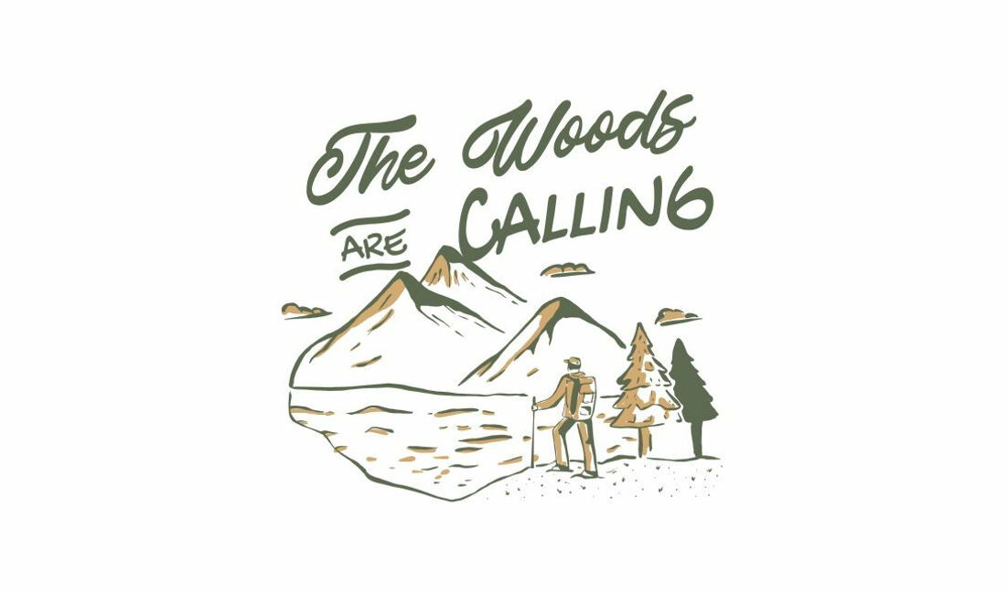 Nature-inspired hiking quote design t-shirt design template