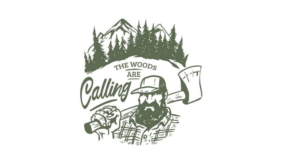 Adventurous lumberjack quote design t-shirt design template