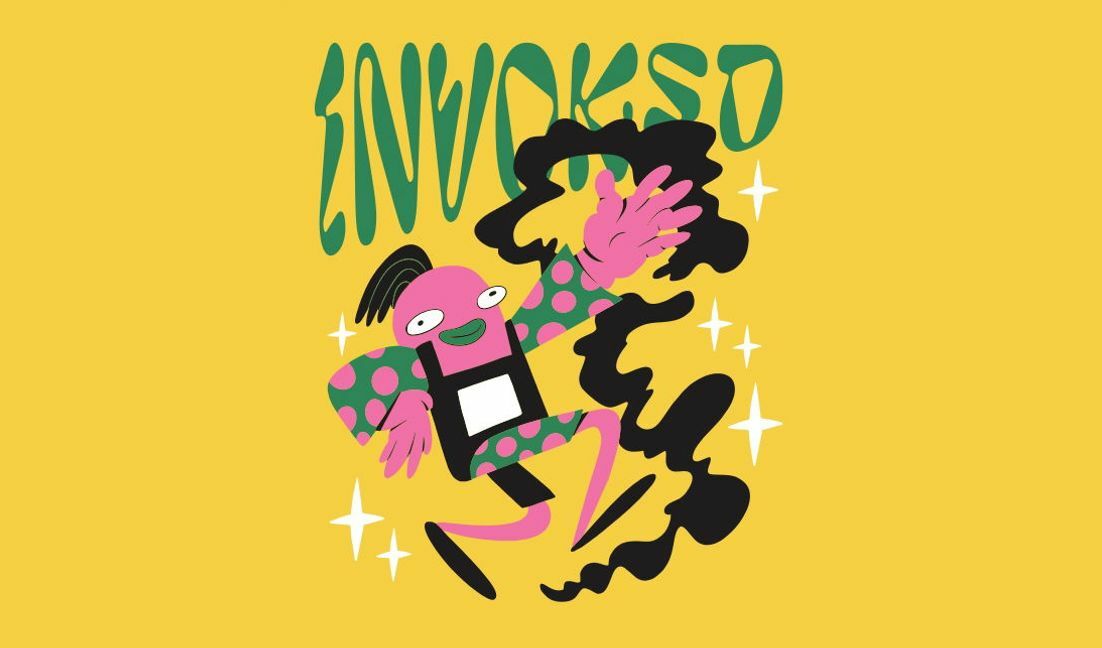 Whimsical character illustration with playful typography t-shirt design template