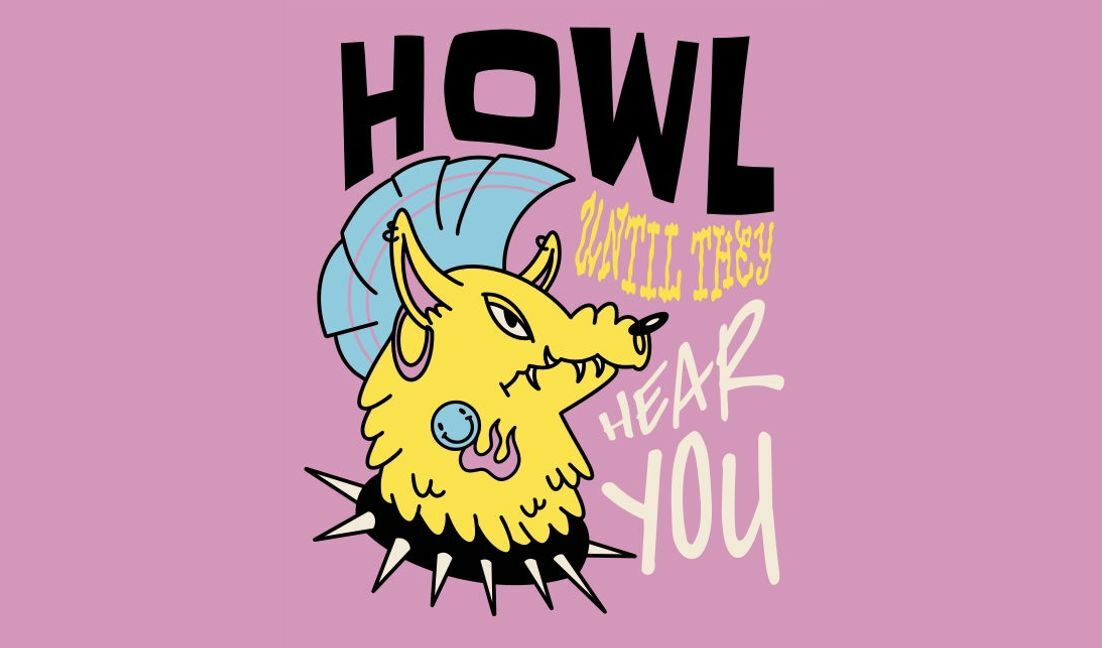 Playful monster illustration with motivational quote t-shirt design template