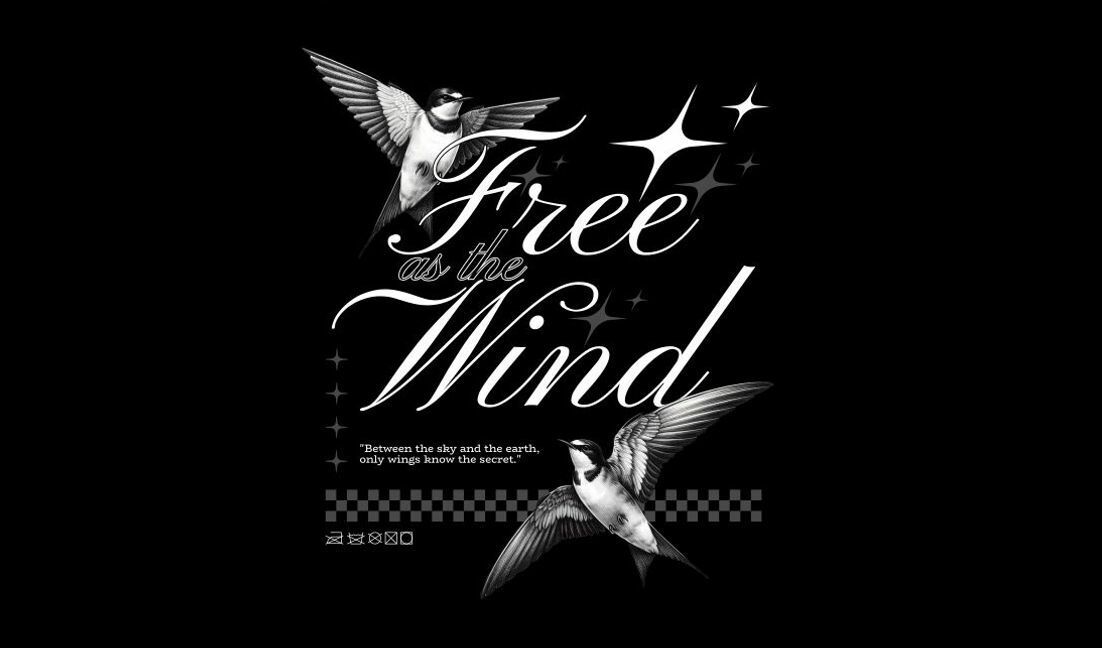 Elegantes kostenloses Vogelzitat-Design T-Shirt-Designvorlage