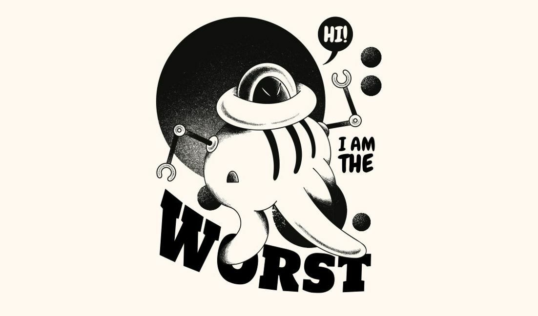 Modelo de design para camiseta Design de personagem polvo astronauta excêntrico