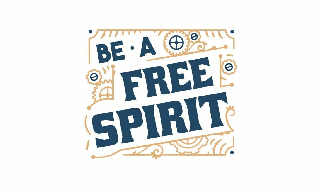 Einzigartiges, freigeistiges Typografie-Design T-Shirt-Designvorlage