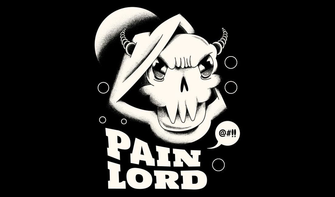 Modelo de design para camiseta Design gráfico de caveira ousada com texto em negrito