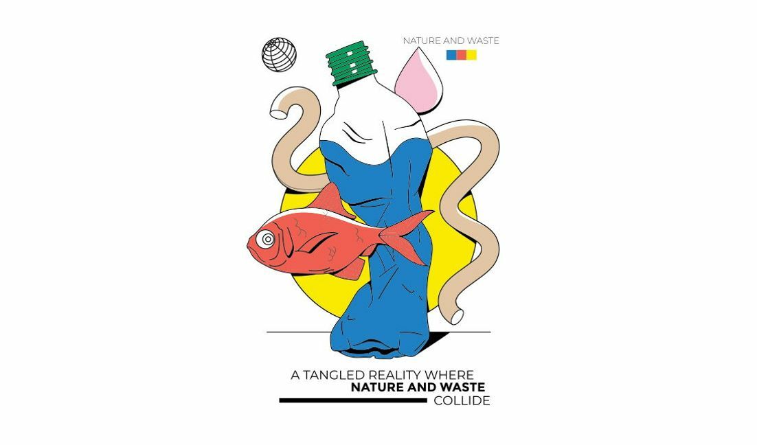 Unique artistic representation of environmental themes t-shirt design template