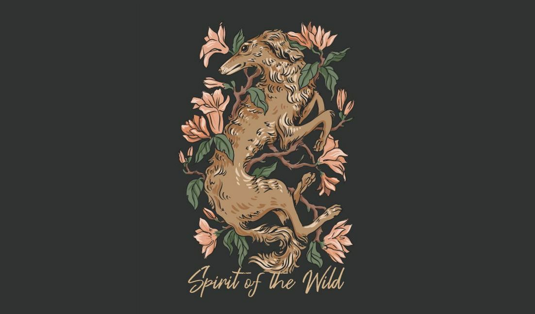 Modelo de design para camiseta Ilustração elegante do espírito selvagem
