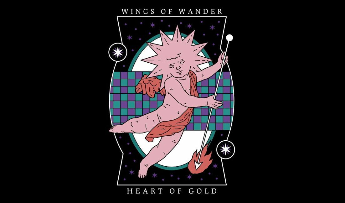 Modelo de design para camiseta Ilustração celestial caprichosa com anjo e texto