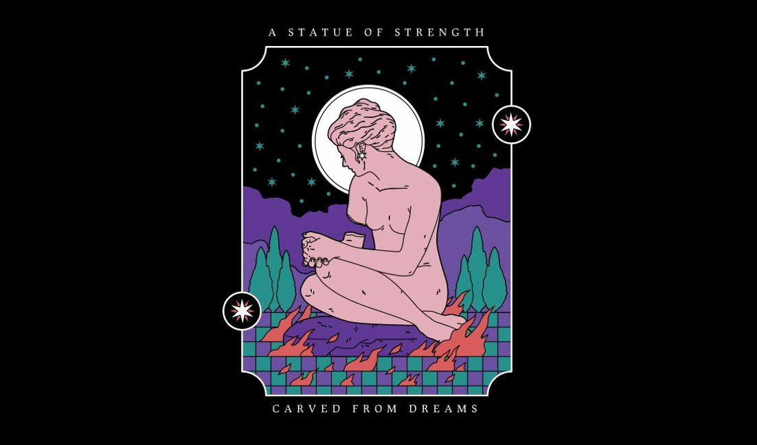 Ethereal statue design conveying strength and dreams t-shirt design template