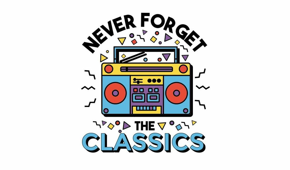 Nostalgic retro boombox design t-shirt design template