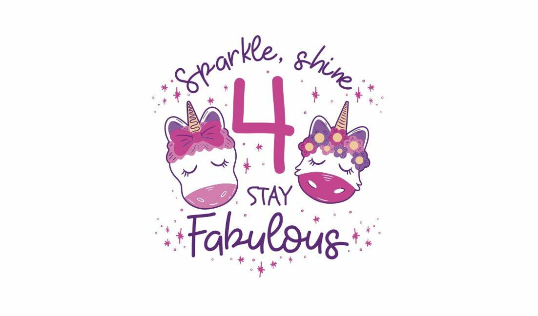 Whimsical unicorn birthday design for kids t-shirt design template