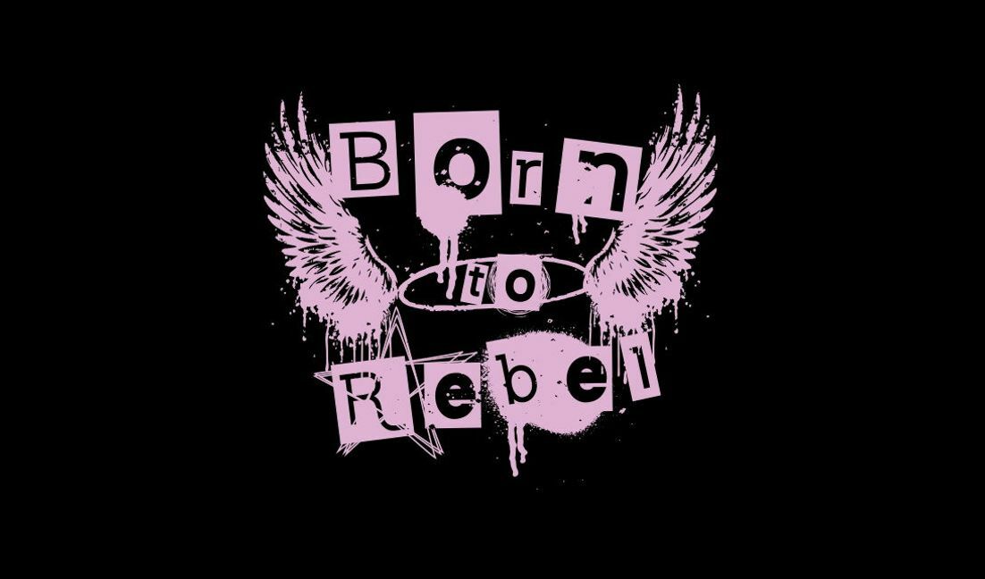 Edgy rebel wings design t-shirt design template