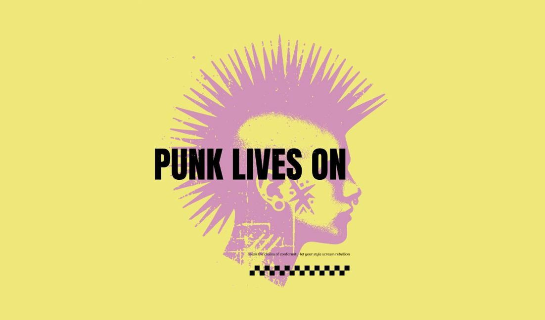 Auffälliges Grafikdesign im Punk-Stil T-Shirt-Designvorlage