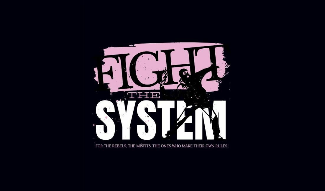 Plantilla de diseño para camiseta Lucha atrevida contra el diseño del sistema para rebeldes