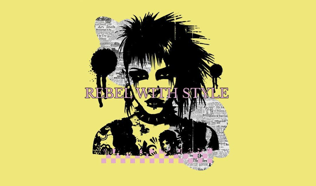 Edgy punk design featuring rebel with style quote t-shirt design template