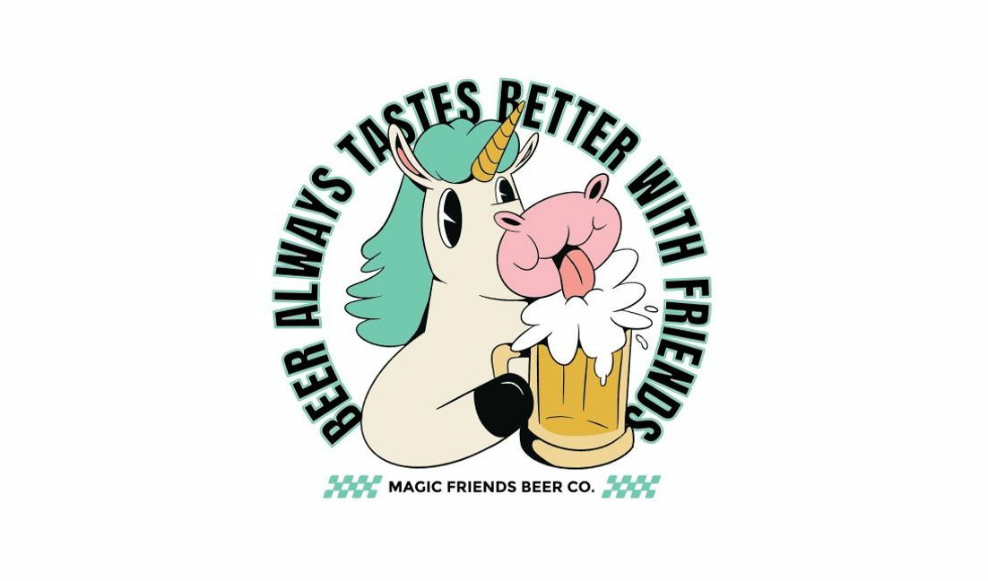 Plantilla de diseño para camiseta Diseño de cita divertida de cerveza con unicornio