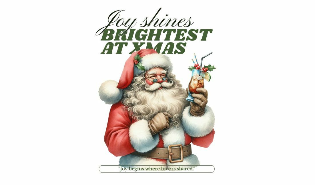 Plantilla de diseño para camiseta Ilustración alegre de vacaciones de Papá Noel