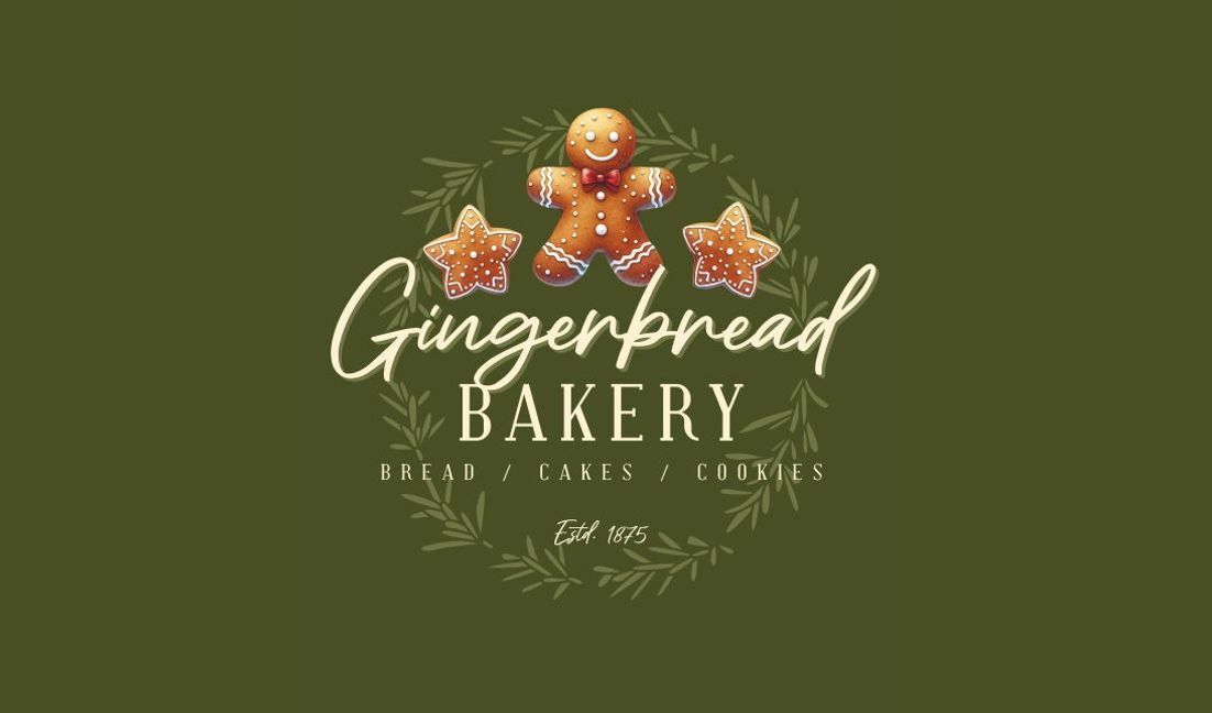 Charming gingerbread bakery logo design t-shirt design template