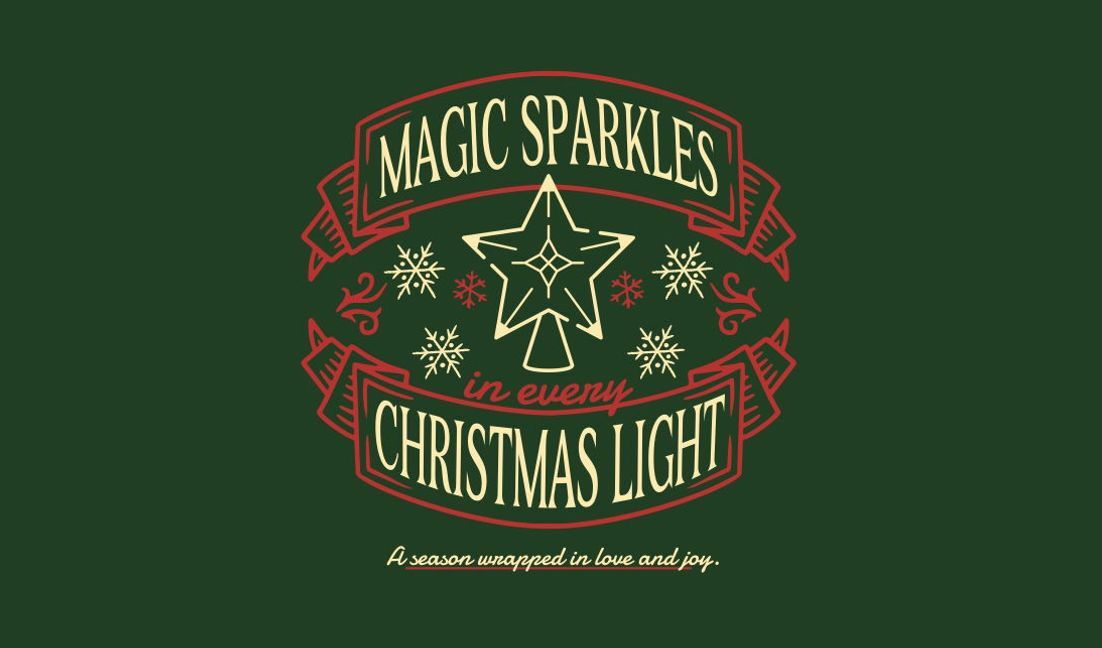 Modelo de design para camiseta Design de citação de luzes festivas de Natal
