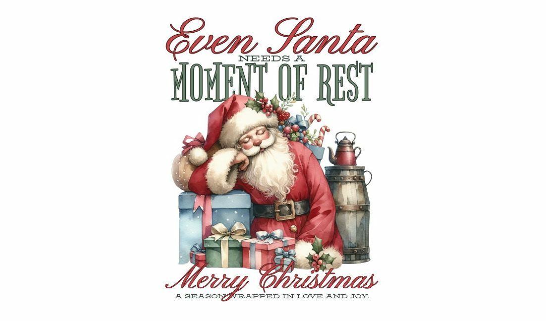 Whimsical santa christmas design t-shirt design template
