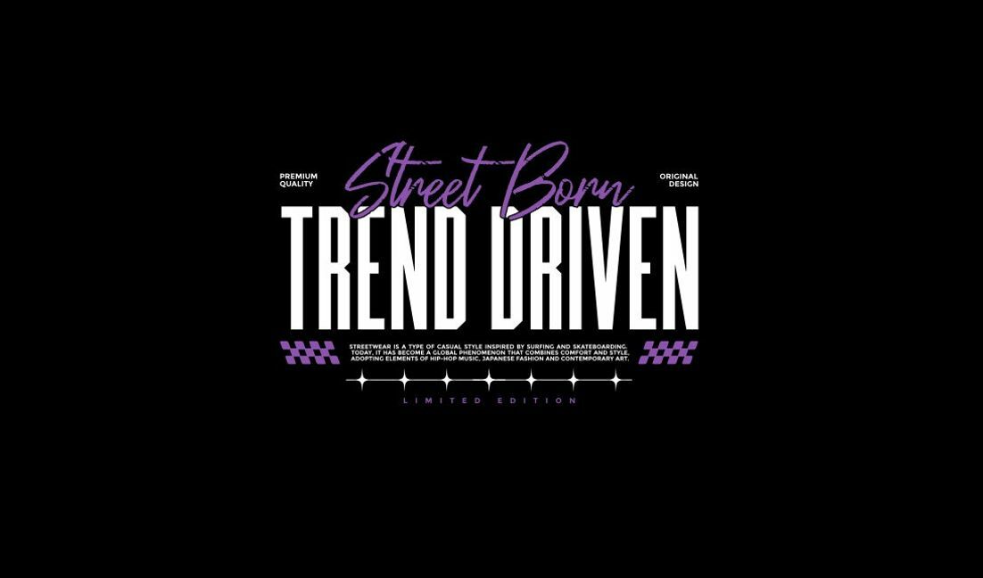 Streetstyle-Trend-orientiertes Bekleidungsdesign T-Shirt-Designvorlage