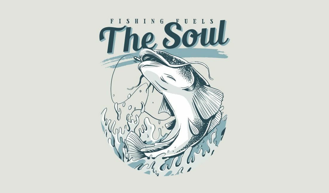 Unique fishing-themed design with quote t-shirt design template