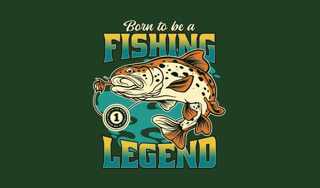 Fishing legend graphic design t-shirt design template