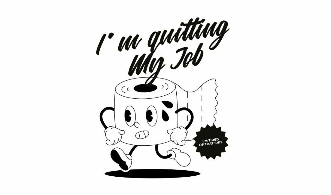 Funny quitting job toilet paper design t-shirt design template