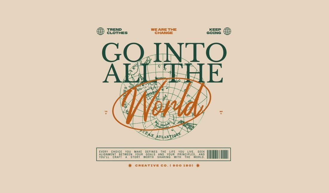 Modelo de design para camiseta Design de citação inspiradora do mundo
