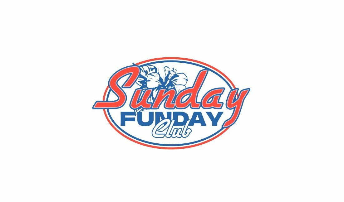 Playful sunday funday club logo design t-shirt design template