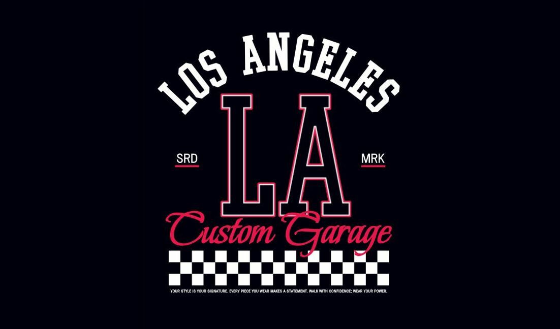 Urban los angeles custom garage t-shirt design t-shirt design template
