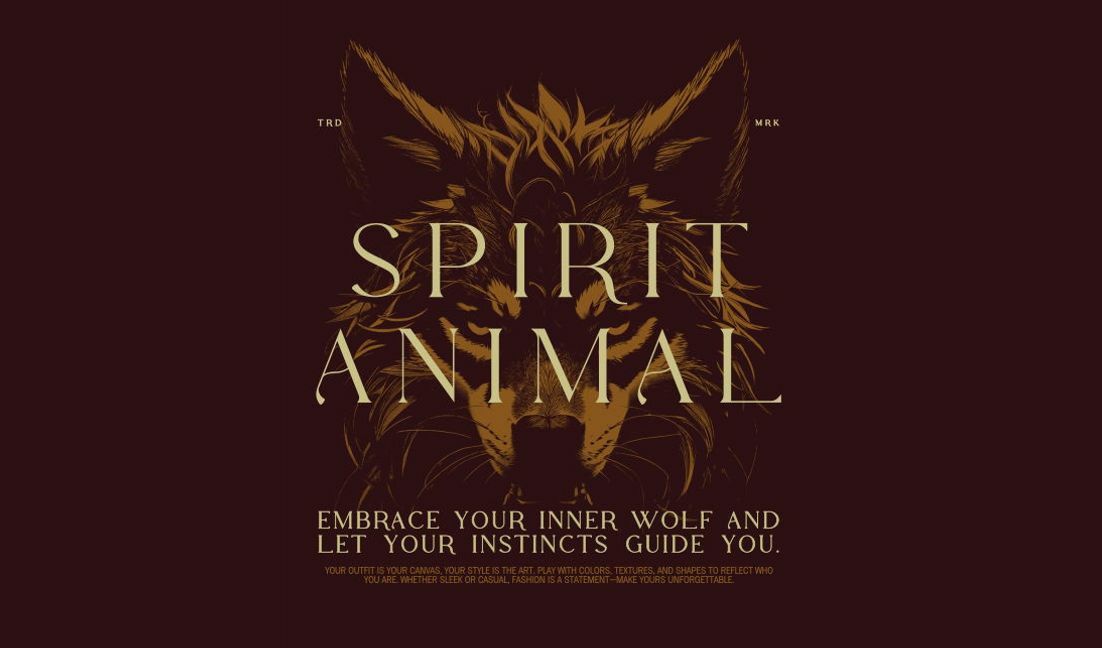 Plantilla de diseño para camiseta Diseño elegante con cita de animales espirituales.