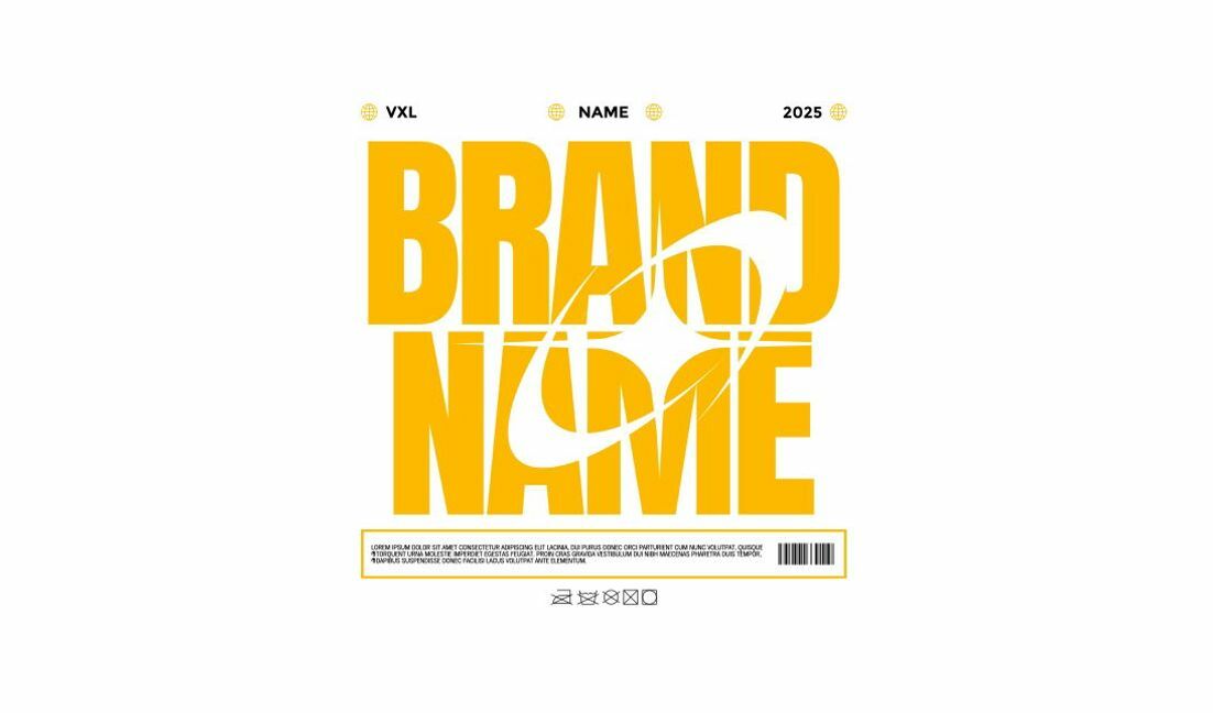 Modelo de design para camiseta Design gráfico de marca ousado para marketing moderno