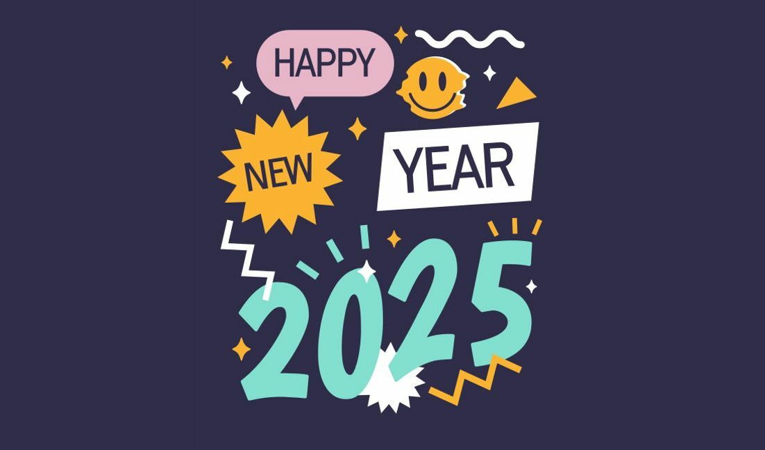 Verspieltes Design für das neue Jahr 2025 T-Shirt-Designvorlage